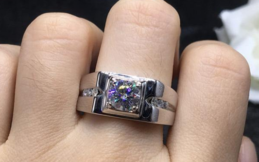 Men's Round Cut Lab Grown Solitaire Diamond Ring 24kdiamond