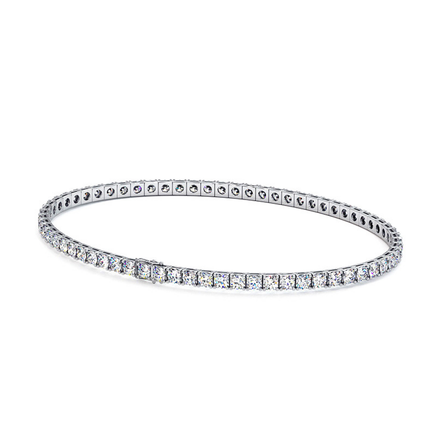 1.00Ct Round Lab Grown Diamond Tennis Bracelet 18K White Gold 24kdiamond
