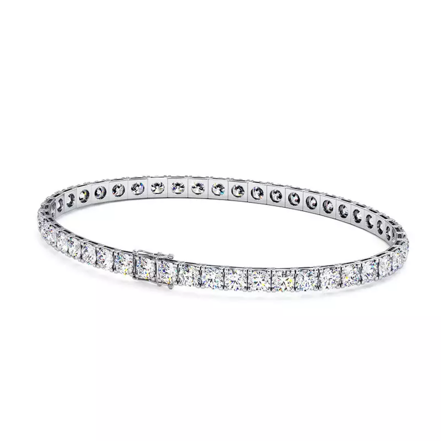 6.00Ct Round Lab Grown Diamond Tennis Bracelet 18K White Gold 24kdiamond