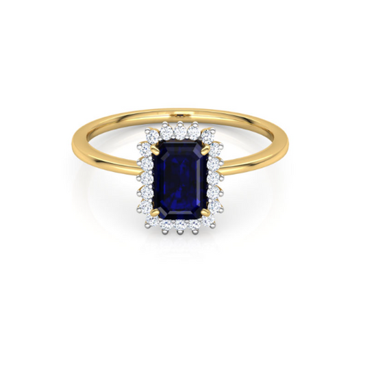 Blue Gemstone And Diamond Engagement Ring www.24kdiamond.com