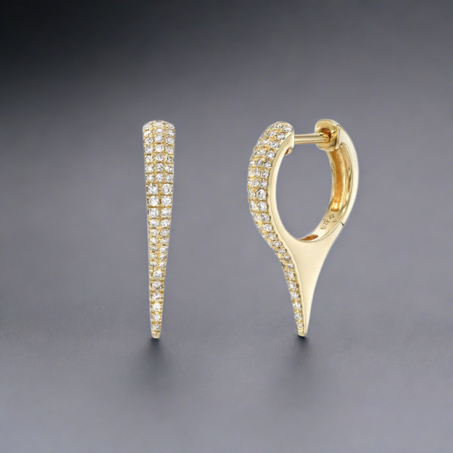 Dagger Pave Diamond Earrings