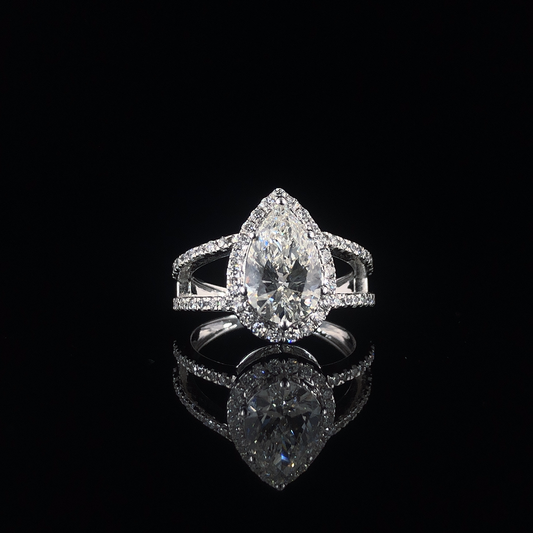 Pear Cut Diamond  Engagement Ring