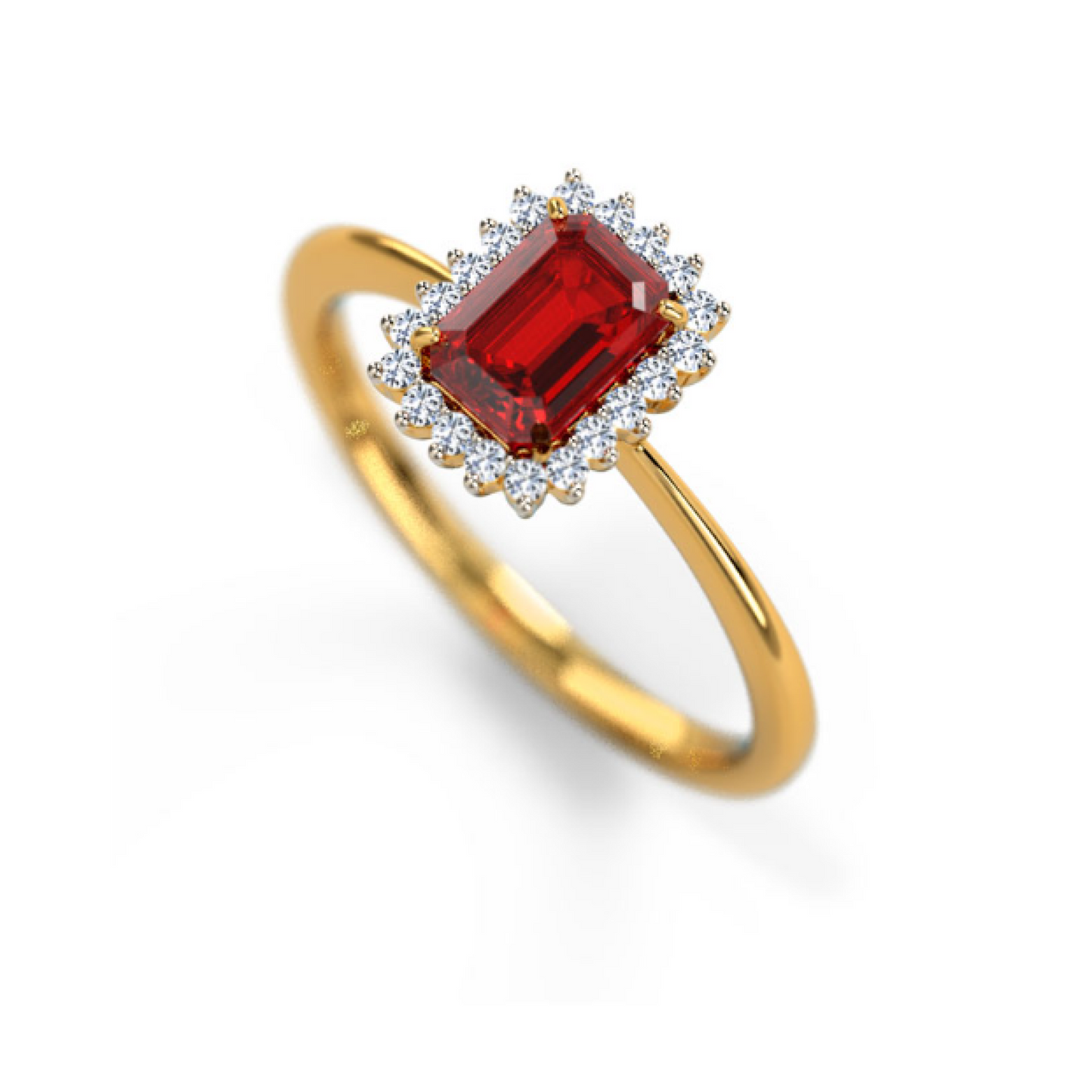 Ruby Gemstone And Diamond Engagement Ring www.24kdiamond.com