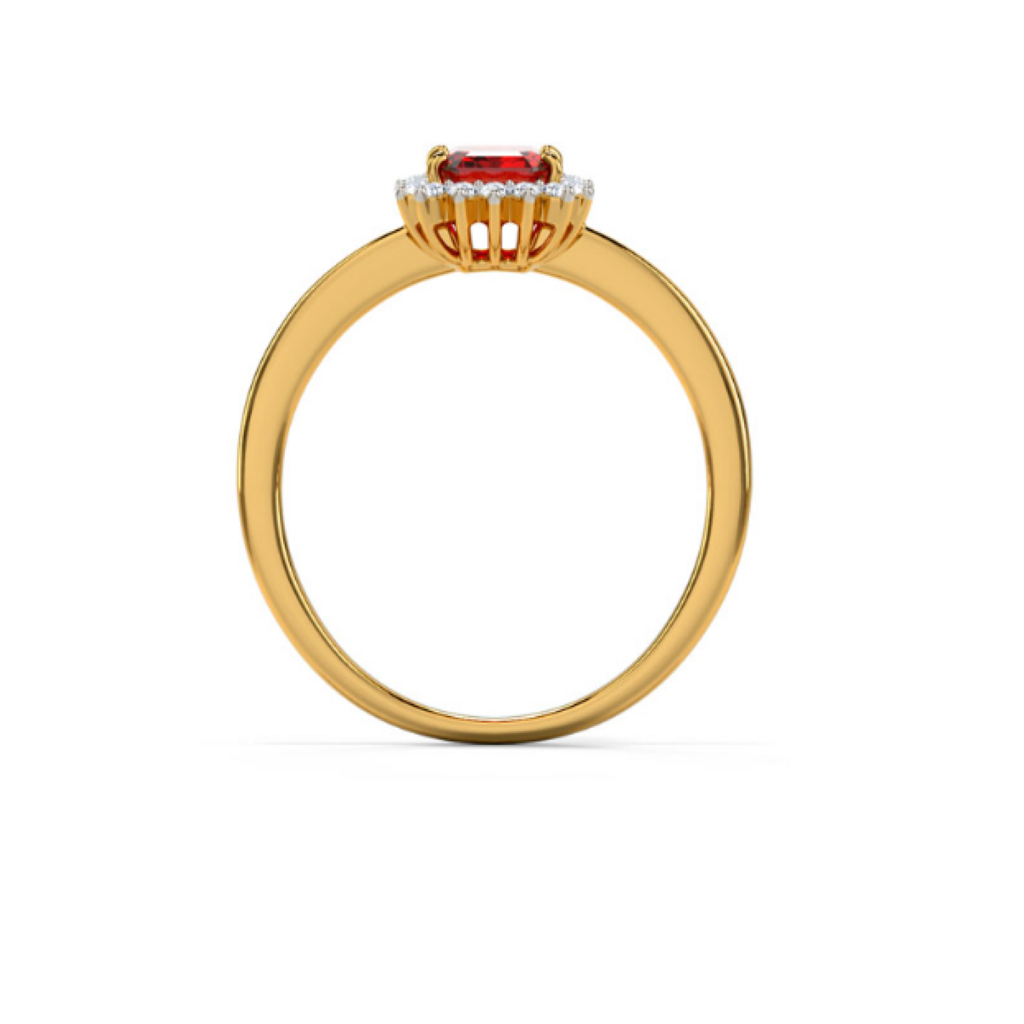 Ruby Gemstone And Diamond Engagement Ring www.24kdiamond.com