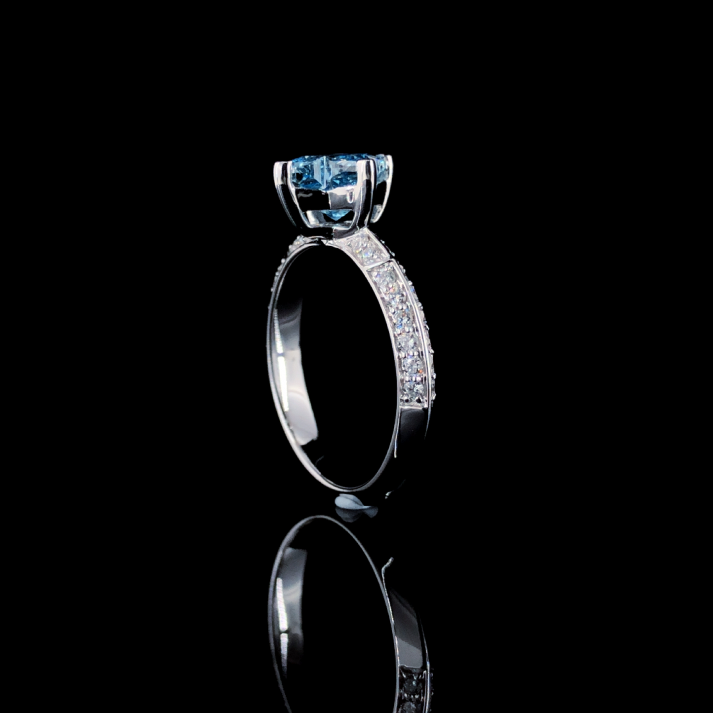 Vived Blue Lotus Cut Lab Grown Diamond Engagement Ring White Gold