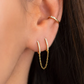Diamond Huggie Chain Earrings Yellow Gold