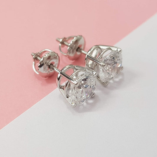 1.00 Carat Lab Grown Diamond Stud Earrings, Brilliant Cut Round Studs 24kdiamond