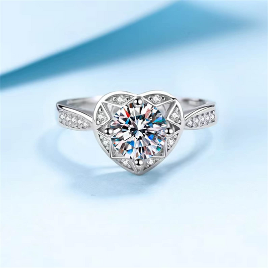 1.20 Carat Round Diamond Heart Shape Engagement Ring 24kdiamond