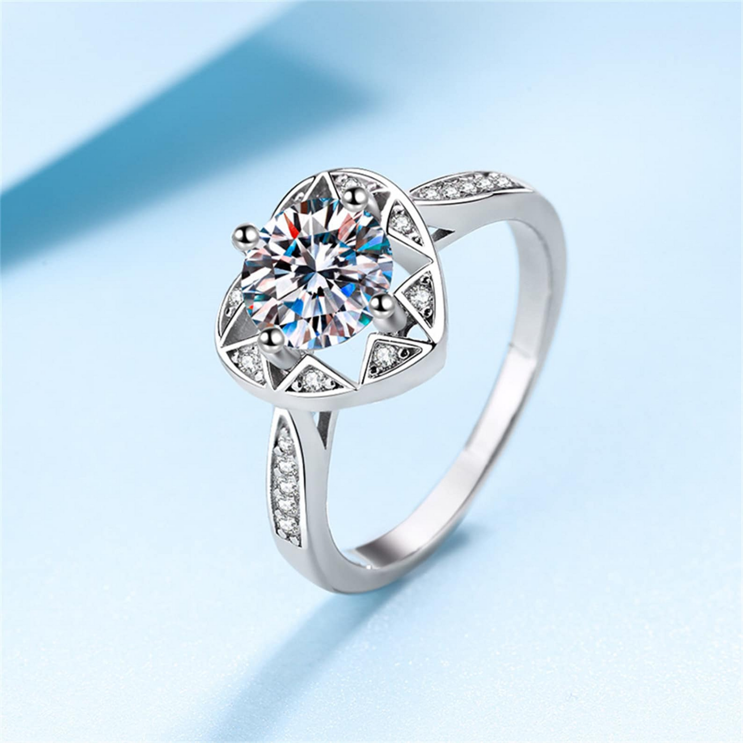 1.20 Carat Round Diamond Heart Shape Engagement Ring 24kdiamond