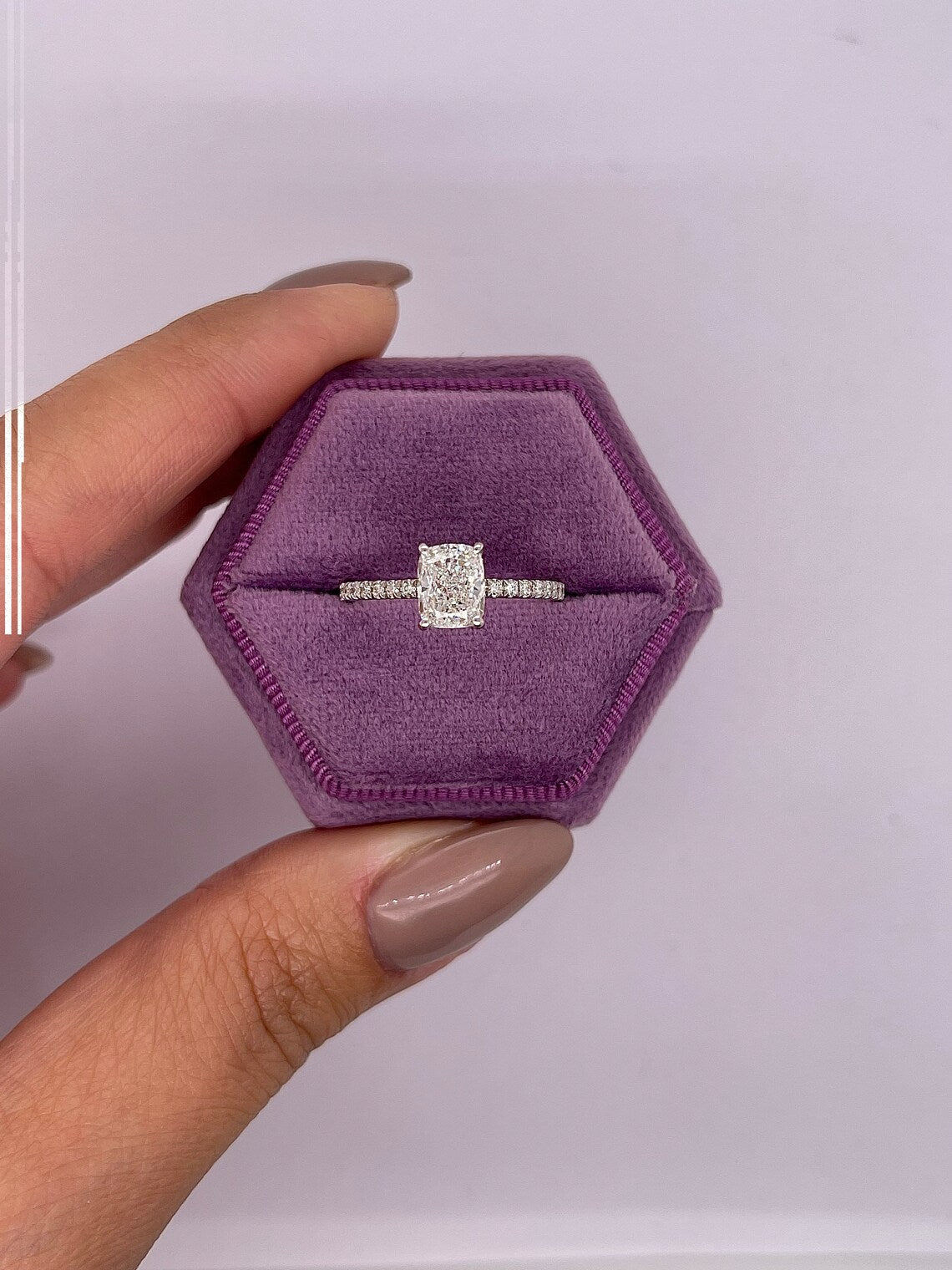 1.25Ct Cushion Cut Lab Grown Diamond Engagement Ring – 24kdiamond