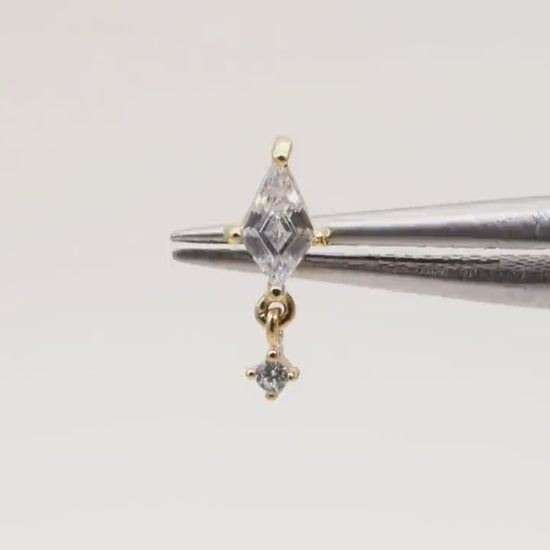 Kite Shape Cartilage Conch Helix Stud 24kdiamond