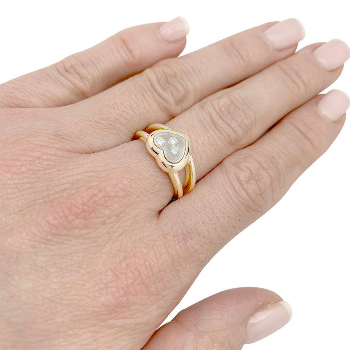 3-Movable Diamond Heart Shape Ring 24kdiamond