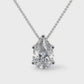 Pear Cut Diamond Pendant Necklace White Gold, 14Karat And 18Karat, Real Diamond And Lab Grown Diamond