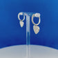 Heart Drop Diamond Earrings White Gold, 14Karat And 18Karat, Real Diamond And Lab Grown Diamond