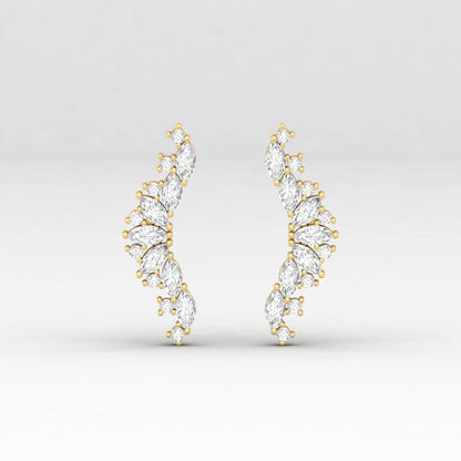 Cartilage Marquise Diamond Earrings Cuff Rose Gold 24kdiamond
