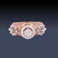Creative Designe Fine Diamond Ring Rose Gold 24kdiamond