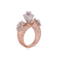 Creative Designe Fine Diamond Ring Rose Gold 24kdiamond
