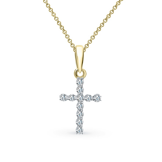 Cross Pendant Diamond Necklace Yellow Gold 24kdiamond