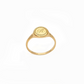 Dainty Signet Ring, Letter Ring Yellow Gold, Pinky Ring 24kdiamond
