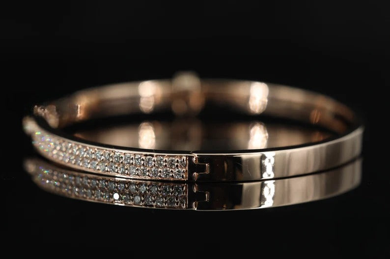 Diamond Joint Bangle Bracelet Rose Gold 24kdiamond