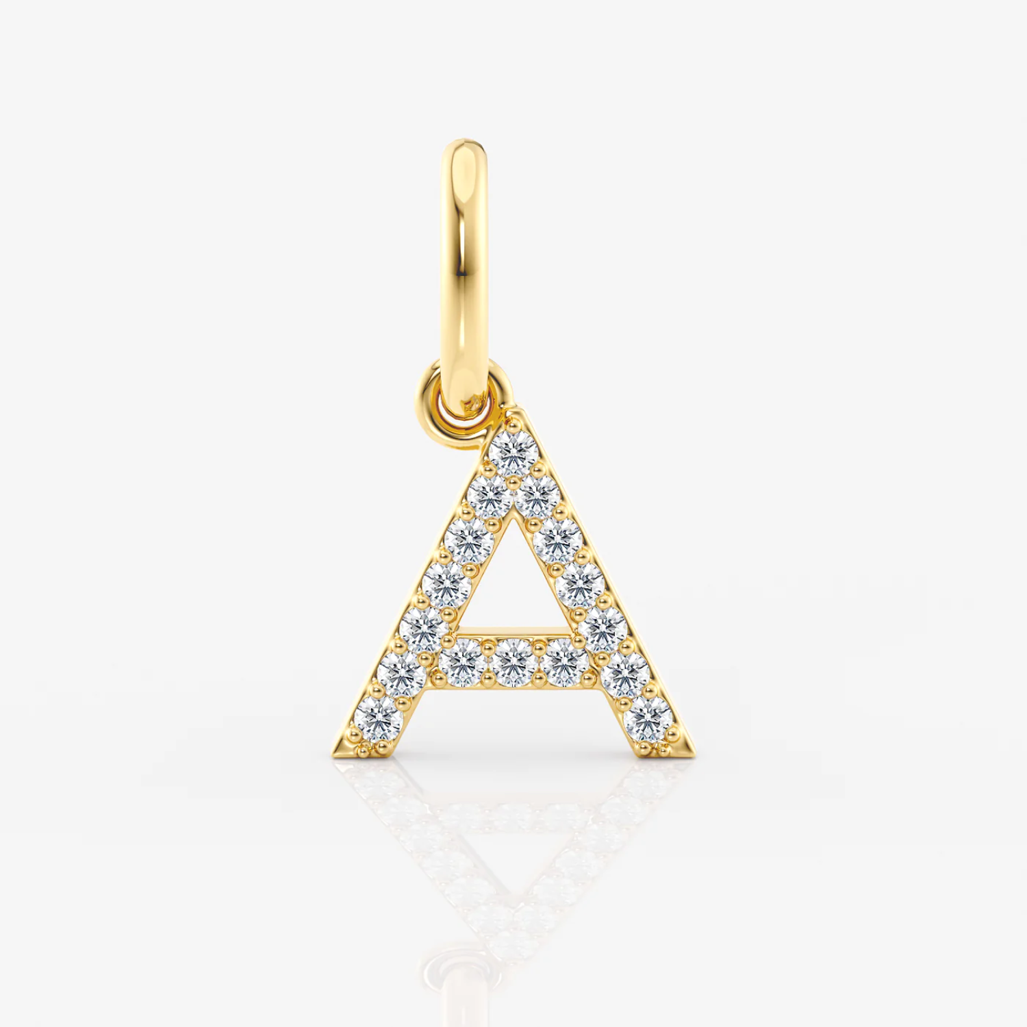 Diamond Letter Charm Pendant Yellow Gold 24kdiamond