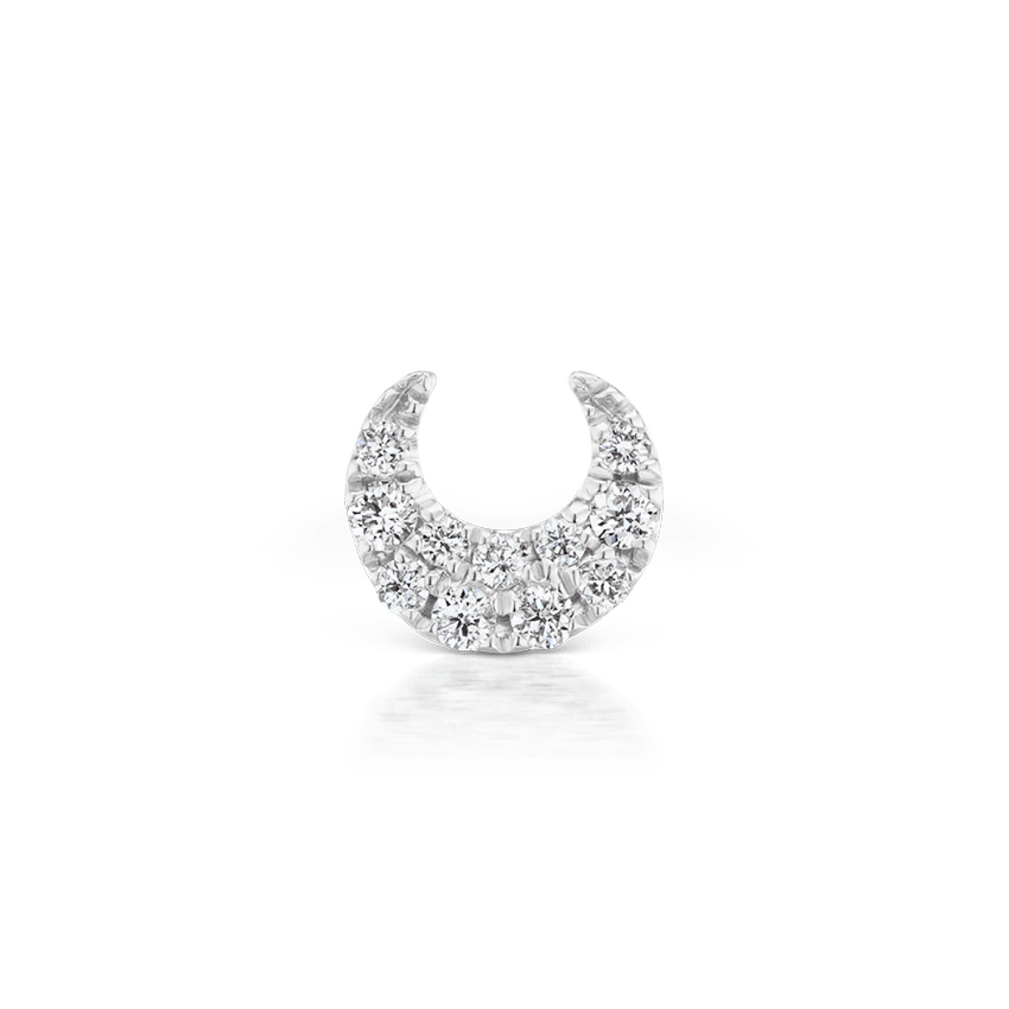 Diamond Moon Shape Threaded Nose Stud And Earrings 24kdiamond
