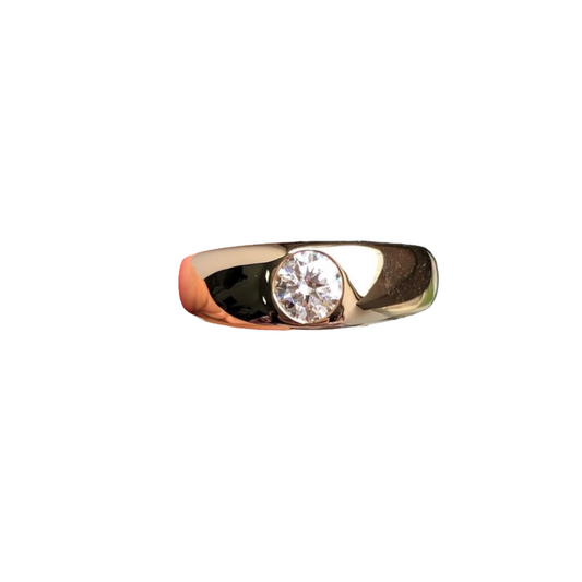 Dome Setting Diamond Solitaire Ring Yellow Gold 24kdiamond