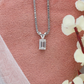 Emerald Cut Solitaire Lab Grown Diamond Necklace White Gold 24kdiamond
