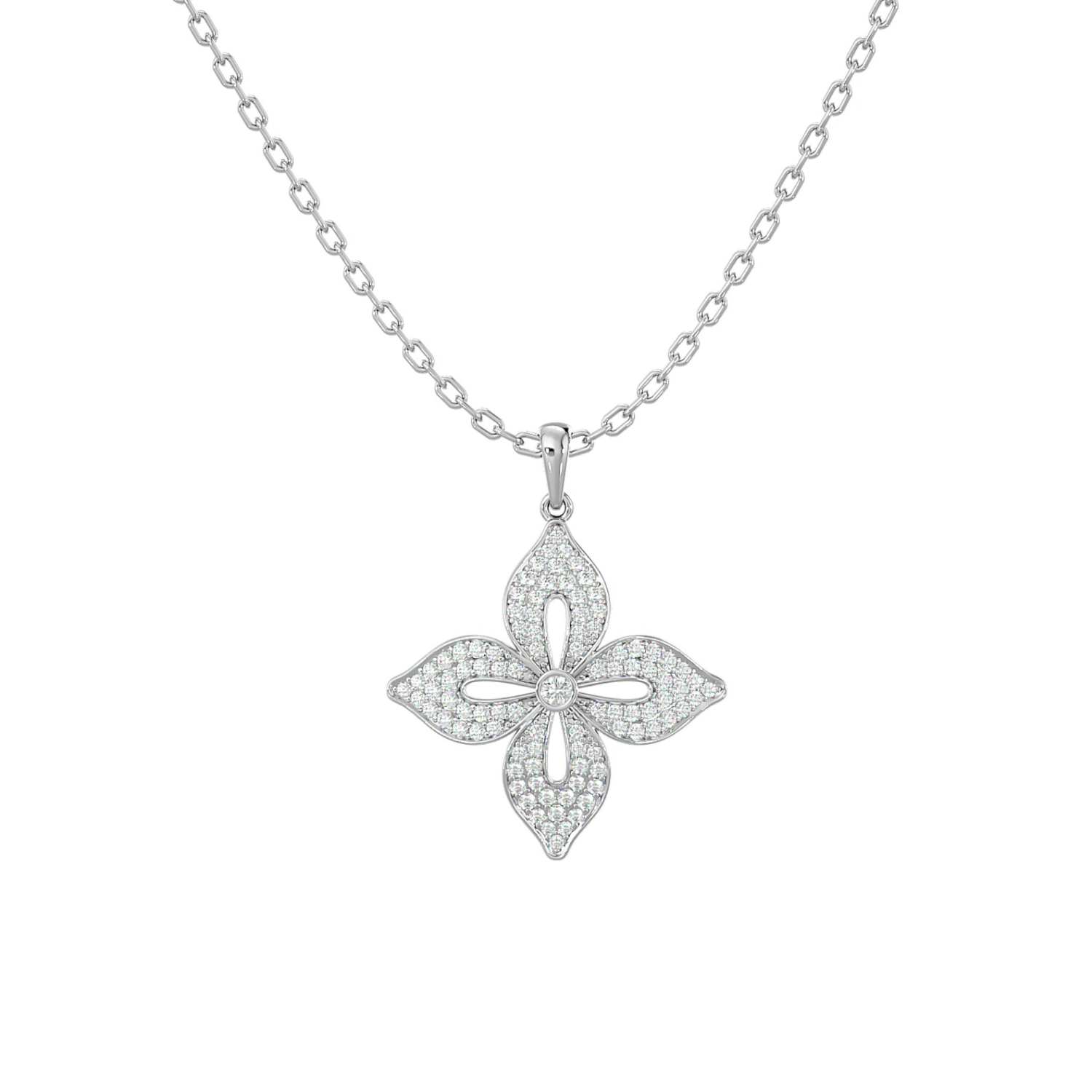 Four Leaf Diamond Pendant Necklace 24kdiamond