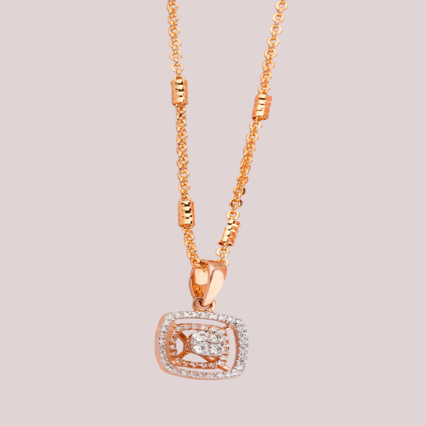 Functional Rose Gold Diamond Pendant 24kdiamond