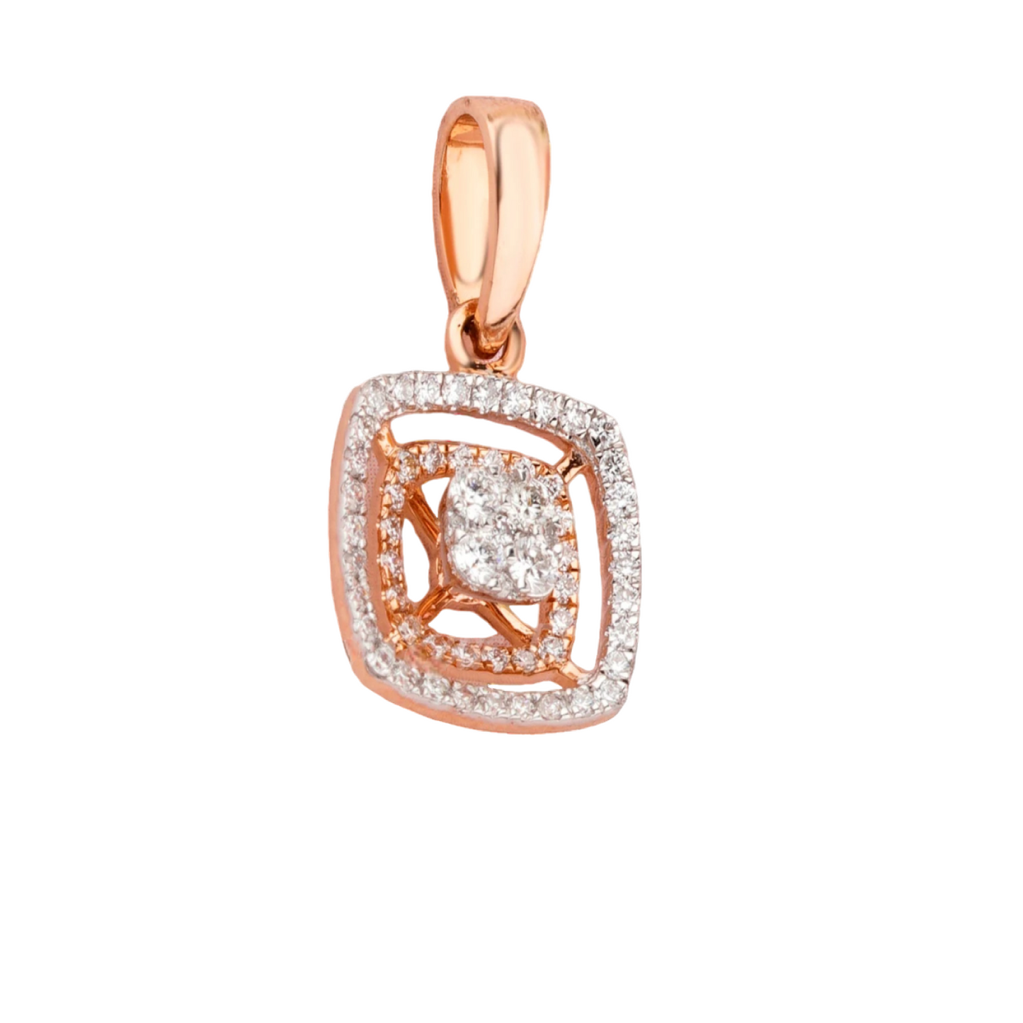Functional Rose Gold Diamond Pendant 24kdiamond
