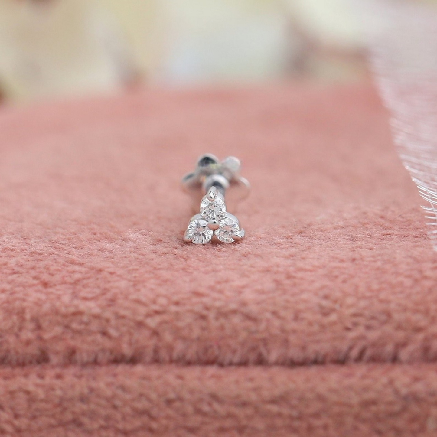 Gracelynn Round Diamond Nose And Ear Stud Pin 24kdiamond