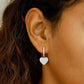 Heart Dangle Drop Diamond Earrings 24kdiamond