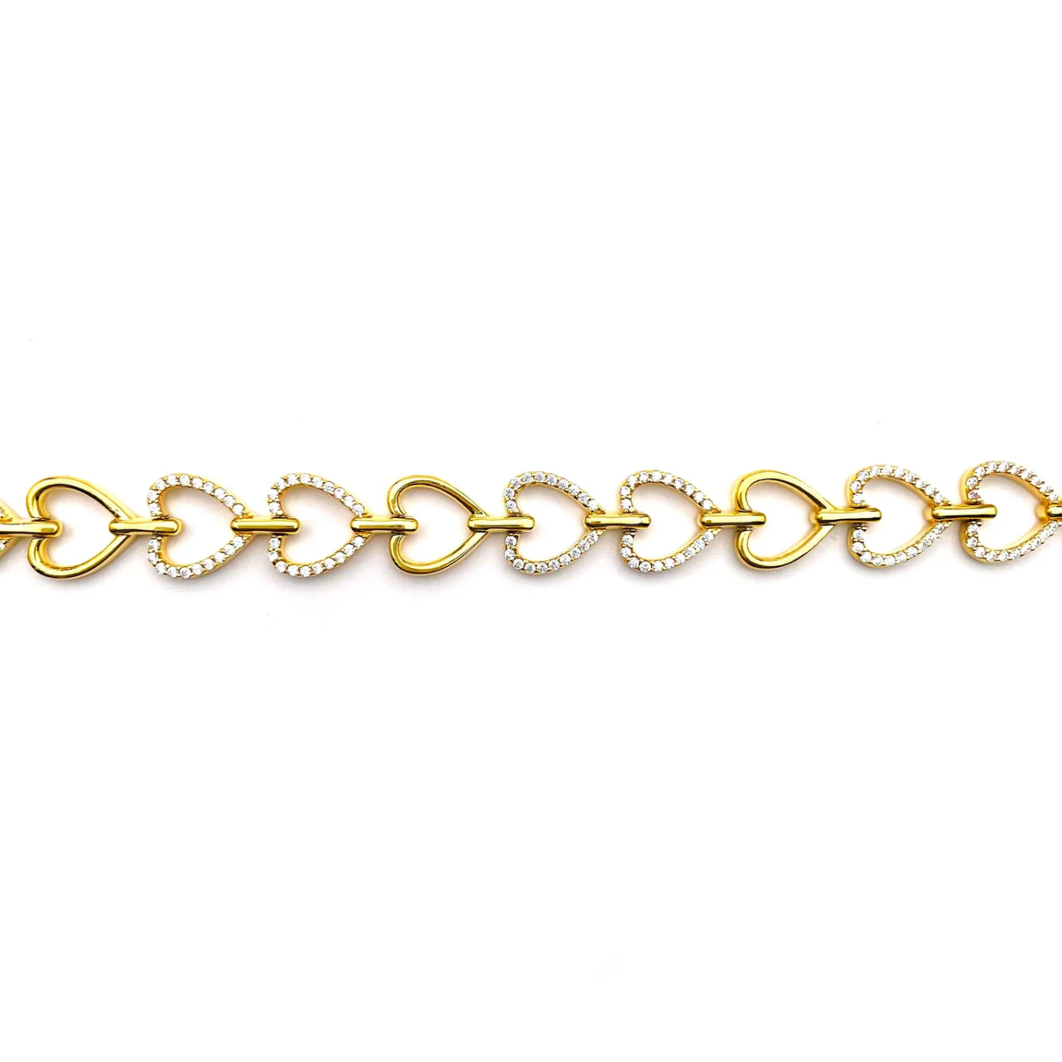 Heart Link Diamond Bracelet Yellow Gold 24kdiamond