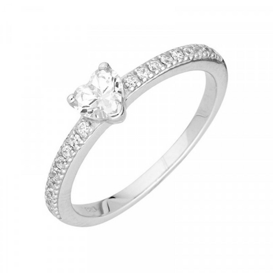Heart Shaped Solitaire Diamond Ring White Gold 24kdiamond