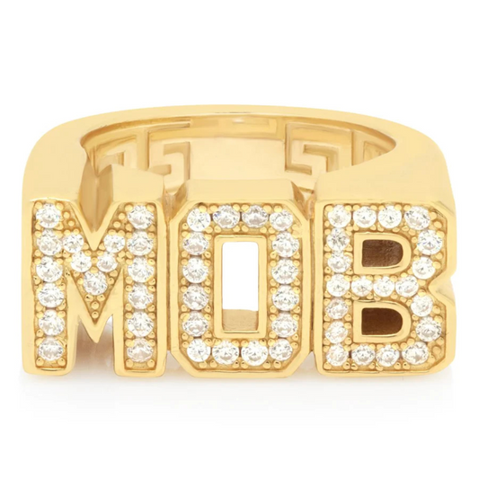Hip Hop MOB Diamond Ring 24kdiamond