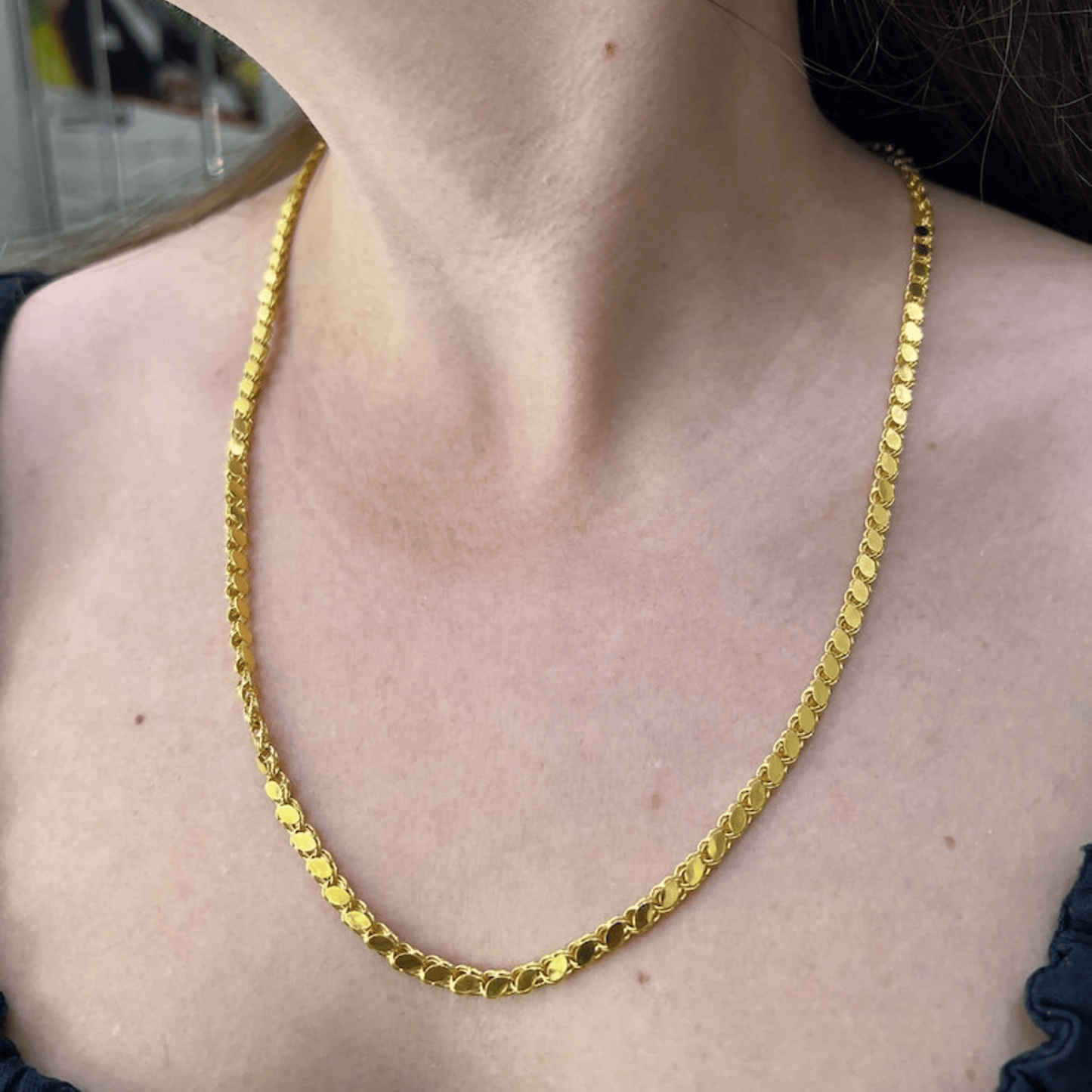 Leaf Rope Chain Necklace Yellow Gold 24kdiamond
