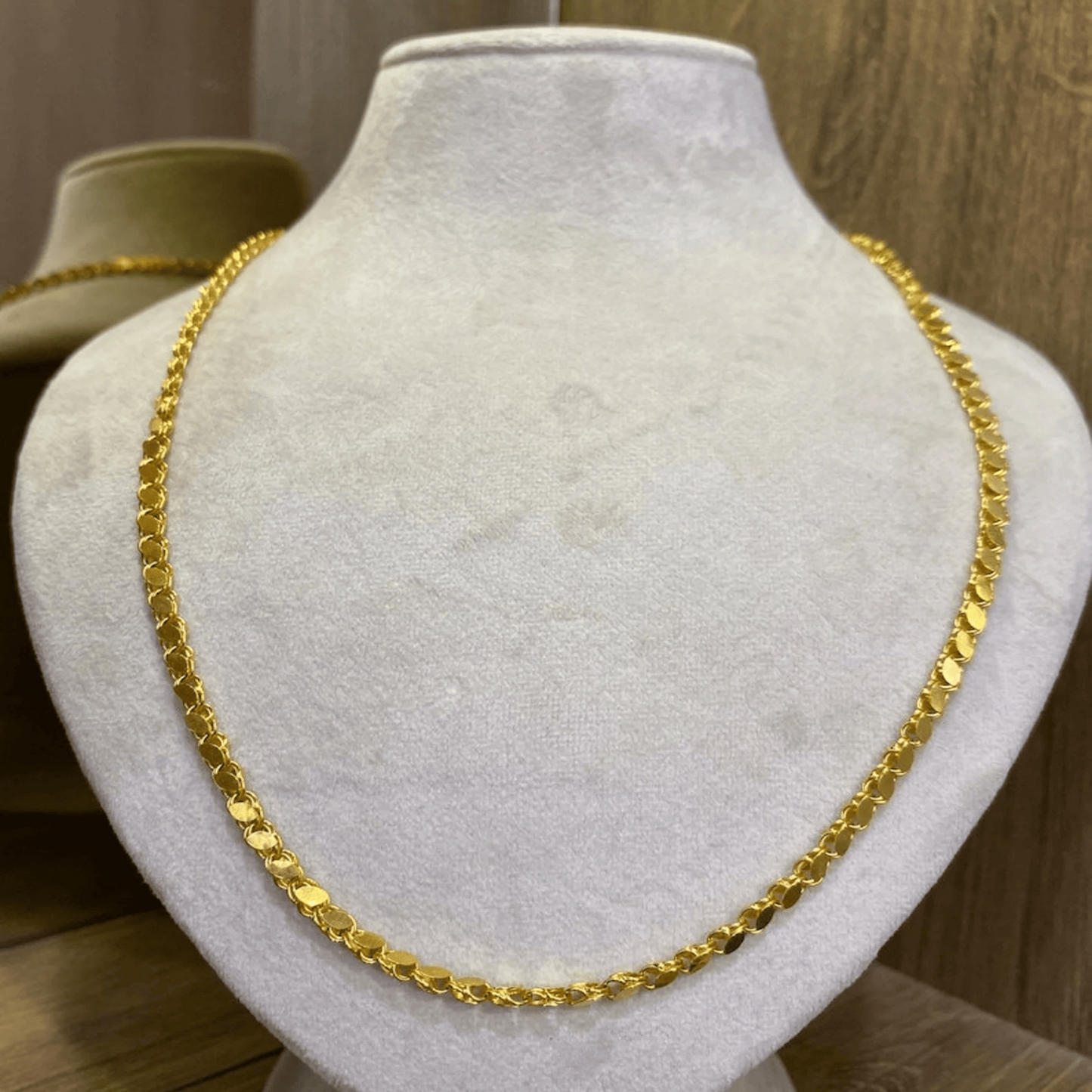 Leaf Rope Chain Necklace Yellow Gold 24kdiamond