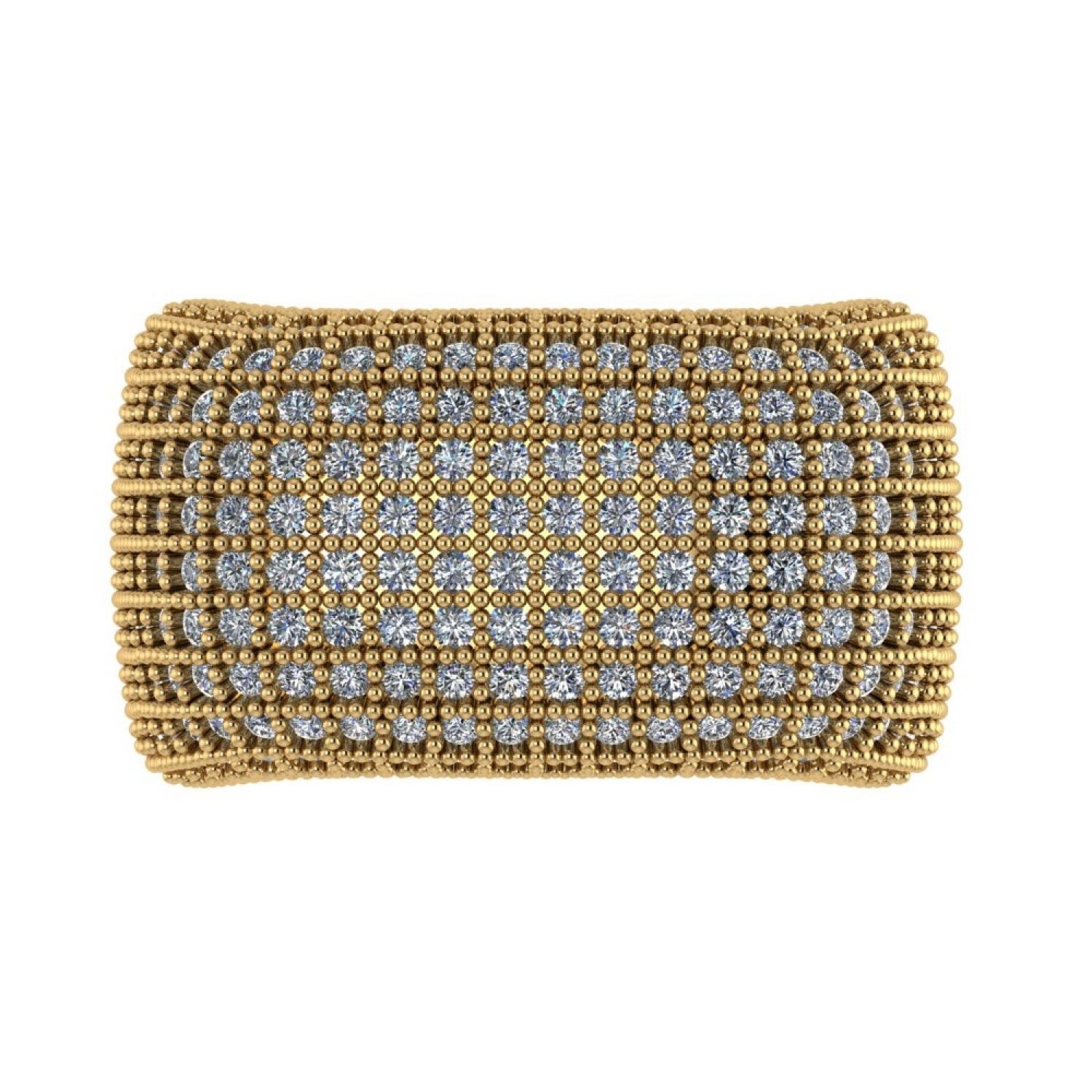 Luxurious Hip Hop Diamond Ring Yellow Gold 24kdiamond
