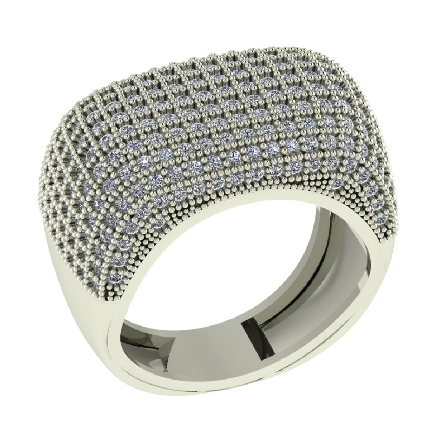 Luxurious Hip Hop Diamond Ring White Gold White Gold 24kdiamond