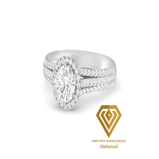 Oval Shape Solitaire Diamond Engagement Ring 24kdiamond