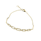 Pave Paper Clip Link Diamond Adjustable Bracelet Yellow Gold 24kdiamond