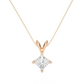 Princess Cut Solitaire Diamond Necklace 24kdiamond