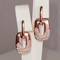 Rectangular Detachable hoop Earrings 24kdiamond