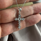 Round Cut Diamond White Gold Cross Pendant Necklace 24kdiamond