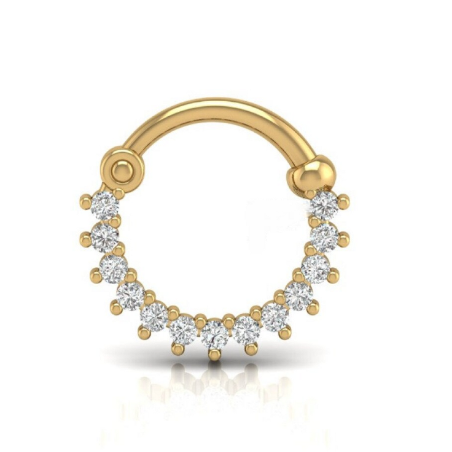 Shine Diamond Septum Earrings, Nose Ring 24kdiamond