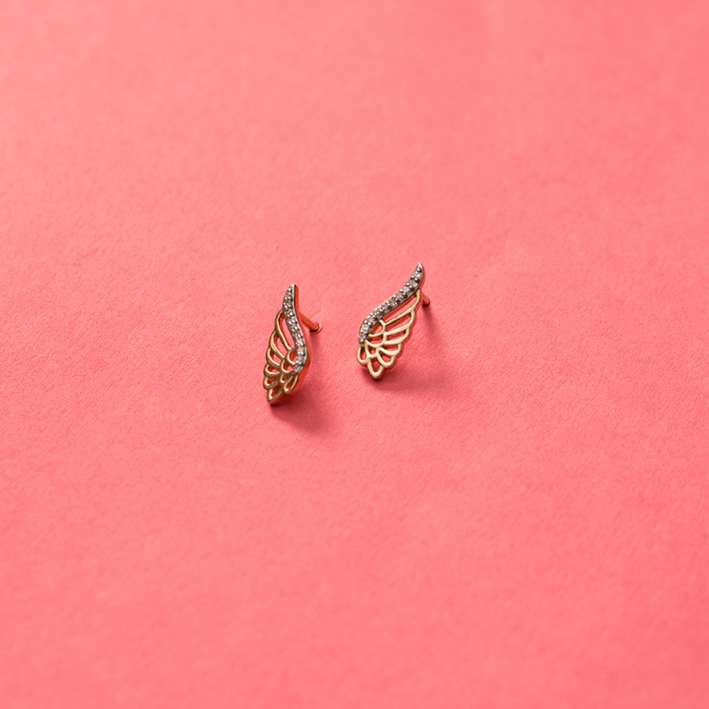 Small Angel Wing Diamond Earrings Stud 24kdiamond