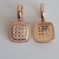 Square Crystal Diamond Earrings Rose Gold 24kdiamond