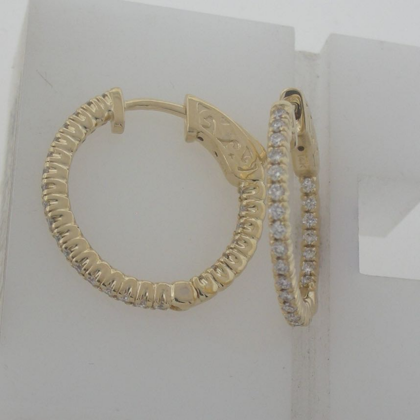 Vintage Style Diamond Hoop  Earrings 24kdiamond