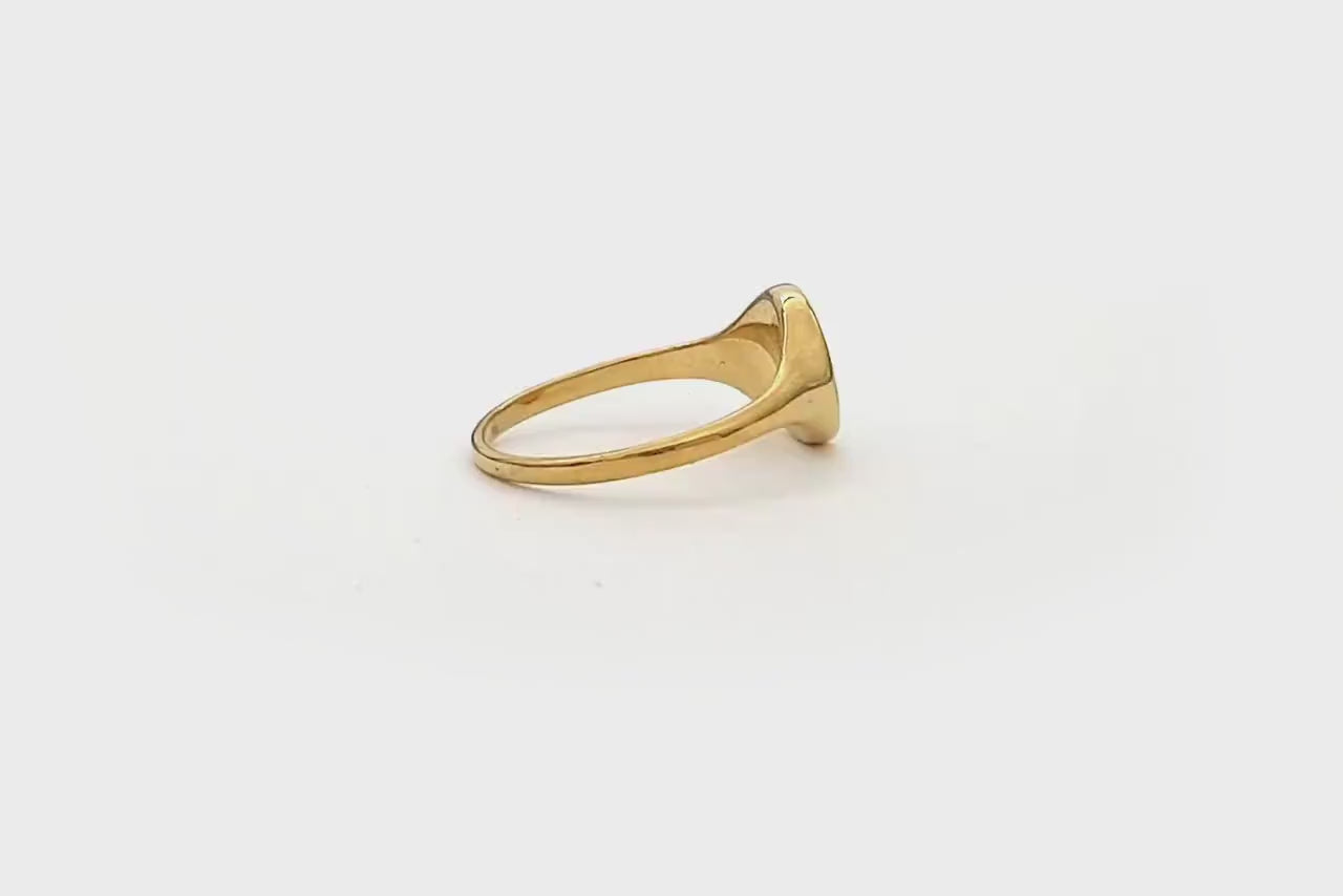 Dainty Signet Ring, Letter Ring Yellow Gold, Pinky Ring, 14Karat And 18Karat